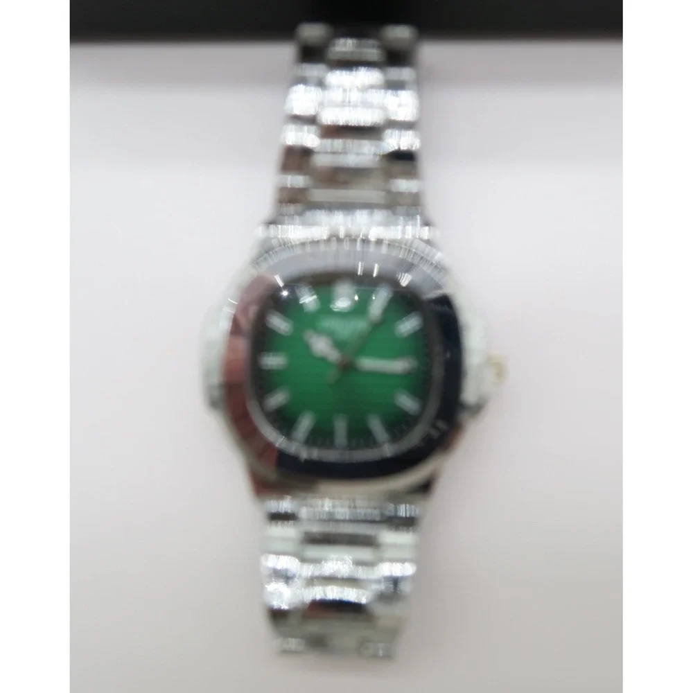 Oruss 1853 Mens Watch Green Dial Silver Stainless Steel Link Bracelet New in Box